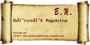Börcsök Magdolna névjegykártya