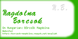 magdolna borcsok business card